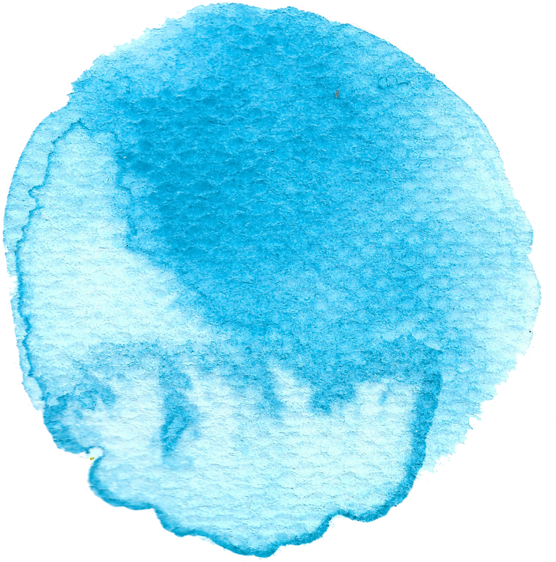 Watercolor blue circle shape